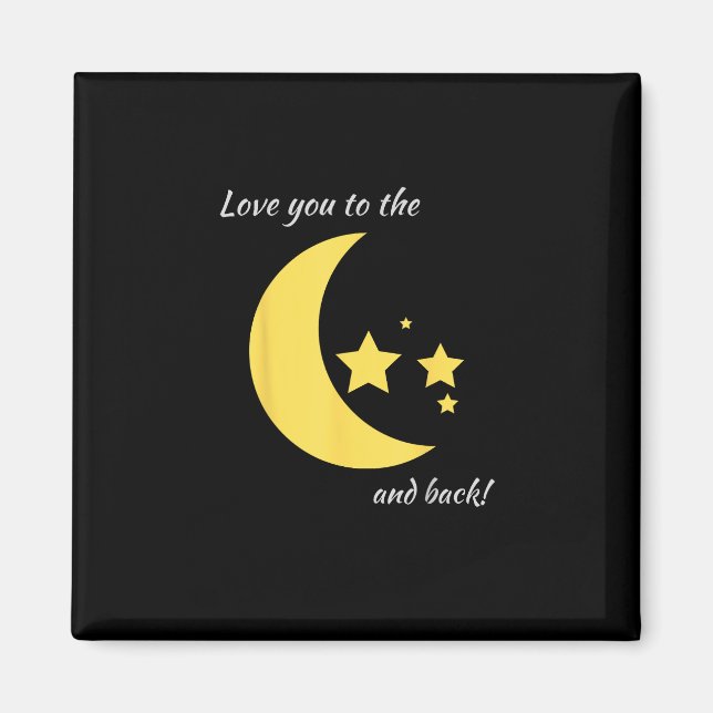 Love You To The Moon And Back Minimal Aesthetic  Magnet (Framsidan)