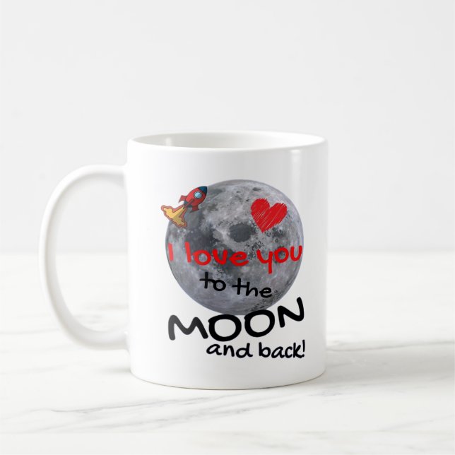 Love You To The Moon And Back Playful Style  Kaffemugg (Vänster)
