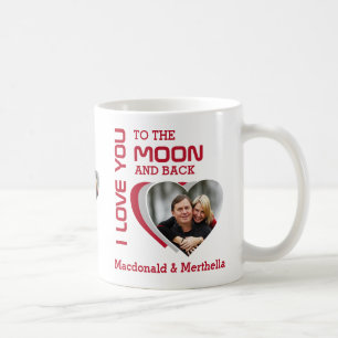 LOVE YOU TO THE MOON Couples Photo Kaffemugg