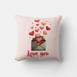 Love You Valentine Envelope Design Kudde