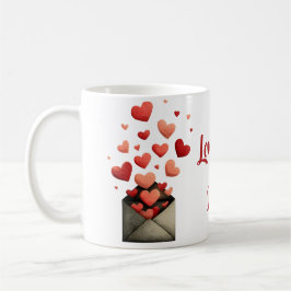 Love You Valentine Kuvert Design Kaffemugg