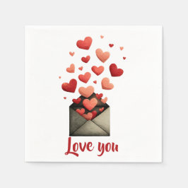 Love You Valentine Kuvert Design Pappersservett