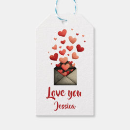 Love You Valentine Kuvert Design Presentetikett