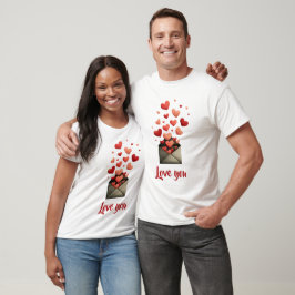 Love You Valentine Kuvert Design T Shirt