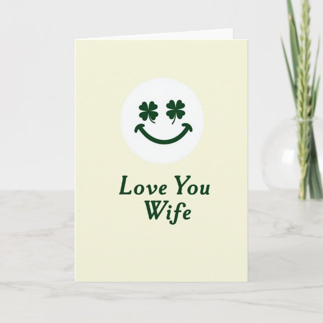 Love You Wife Smiling Card Kort (Framsida)