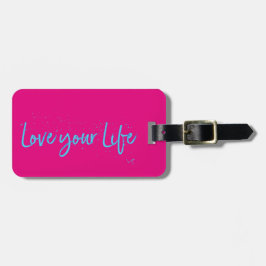 Love-your-Life-Typografi-blå Bagagebricka