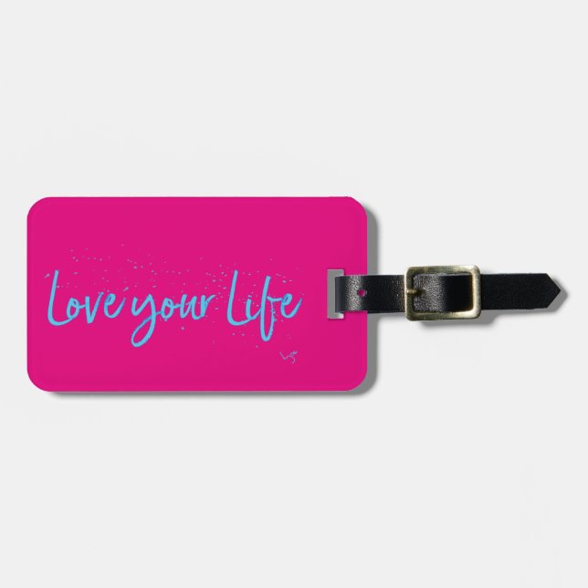Love-your-Life-Typografi-blå Bagagebricka (Horisontell Framsida)