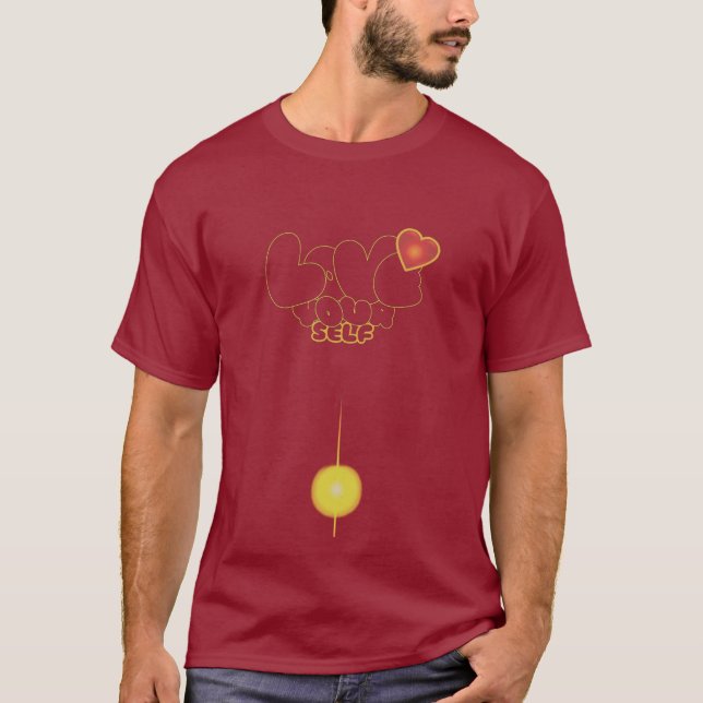 Love Yourself Inspirational Word Art T Shirt (Framsida)