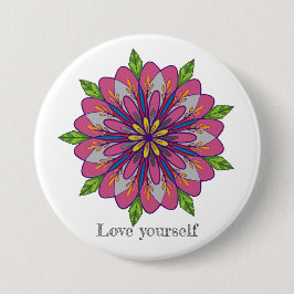 Love yourself mandala flowers knapp