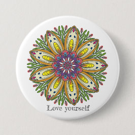 Love yourself mandala flowers knapp