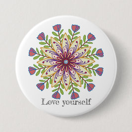 Love yourself mandala flowers knapp