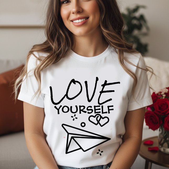 "Love Yourself" Paper Plane T-Shirt  (Skapare uppladdad)