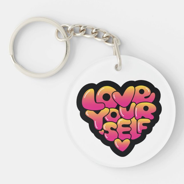 Love Yourself Typography Heart Sticker  (Framsidan)