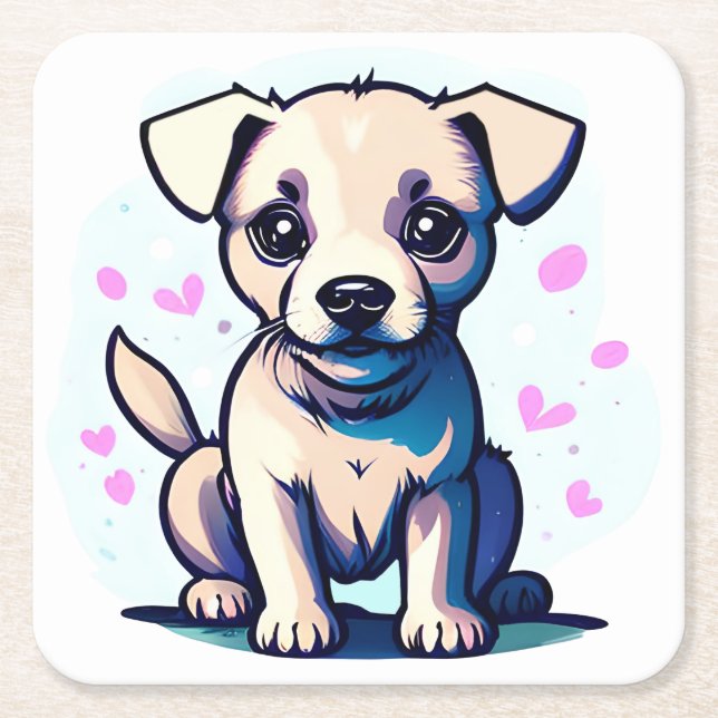 Loveable Lab Underlägg Papper Kvadrat (Framsidan)