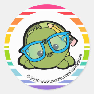 Loveable Smarty Turtle Runt Klistermärke