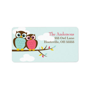 Loveable ugglaadressetiketter adressetikett