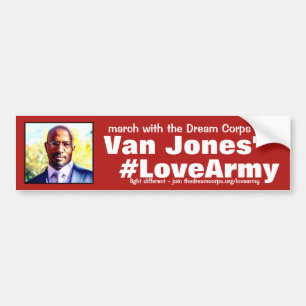 #LoveArmy tack som drömm kår och Skåpbil Jones Bildekal