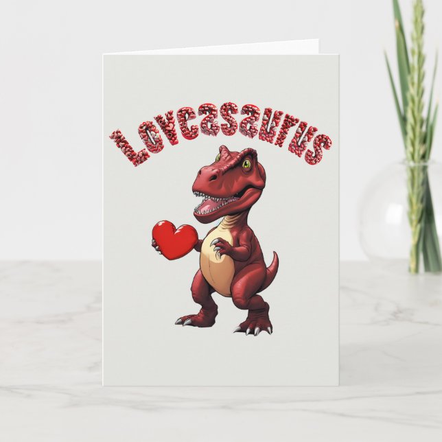 Loveasaurus Alla hjärtans dagskort Tack Kort (Framsida)