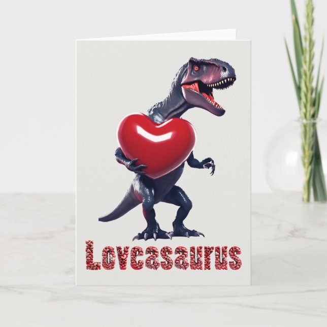 Loveasaurus Alla hjärtans dagskort Tack Kort (Framsida)