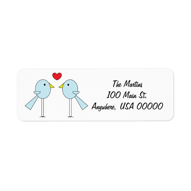 "Lovebird"-Adressetiketter Returadress Etikett (Framsidan)