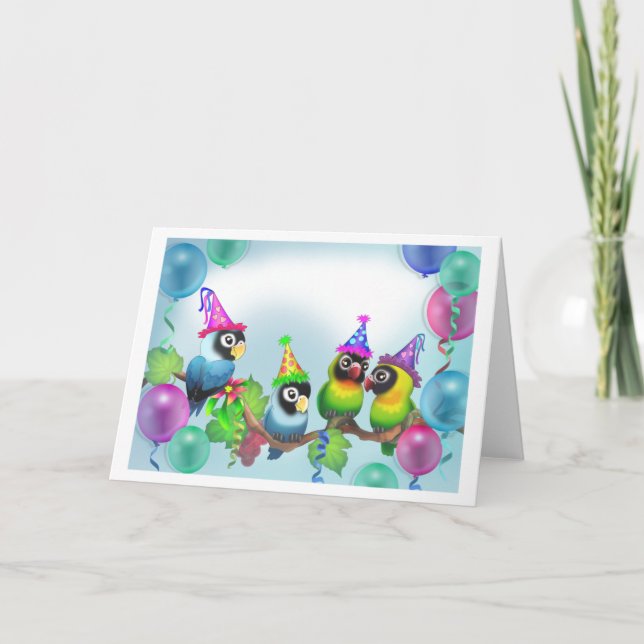 Lovebird Birthday Kort (Framsida)