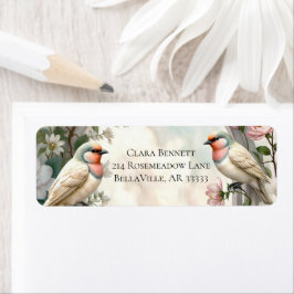 LoveBird Blommig Returadressetikett Returadress Etikett