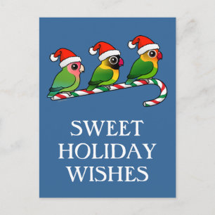 Lovebird Candy cane Helg Vykort