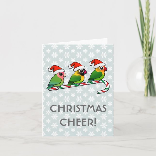 Lovebird Candy cane Helgkort (Framsida)