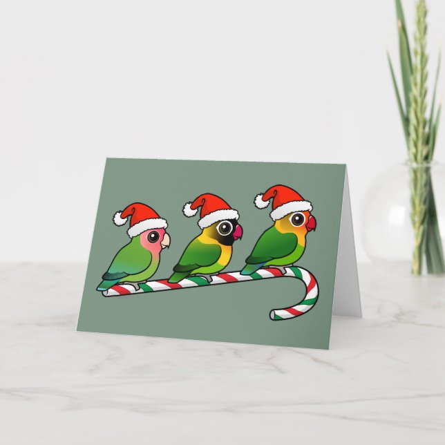Lovebird Candy cane Helgkort (Framsida)