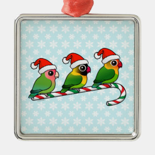 Lovebird Candy cane Julgransprydnad Metall