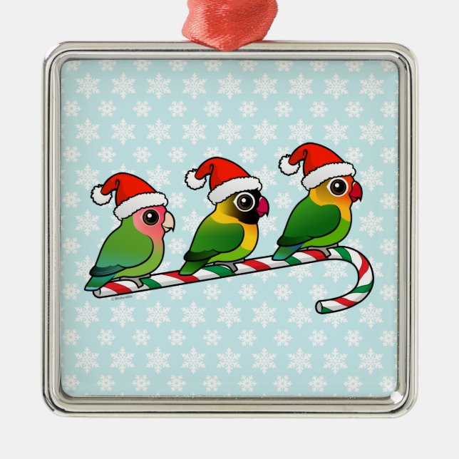Lovebird Candy cane Julgransprydnad Metall (Framsidan)