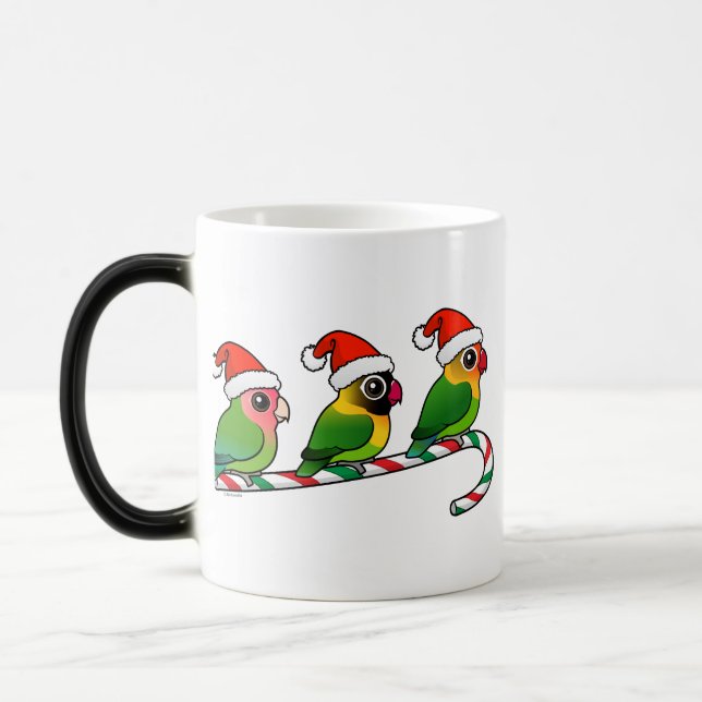 Lovebird Candy cane Magisk Mugg (Vänster)