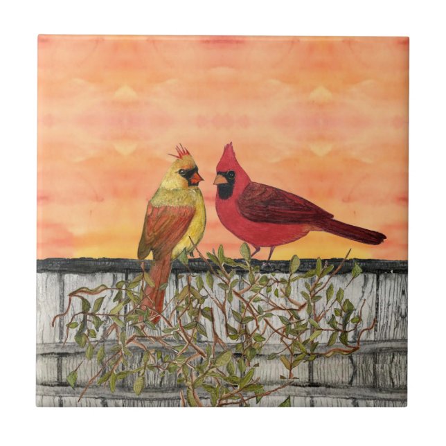 Lovebird Ceramic Kitchen Tile Kakelplatta (Framsidan)