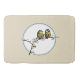 Lovebird cherry blommar gren retro Cirkelbeige bei Badrumsmatta