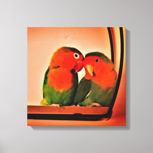 Lovebird faux-kanvastryck canvastryck (Framsida)