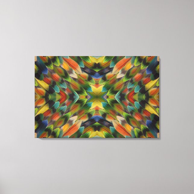 Lovebird fjäther kaleidoscope canvastryck (Framsida)