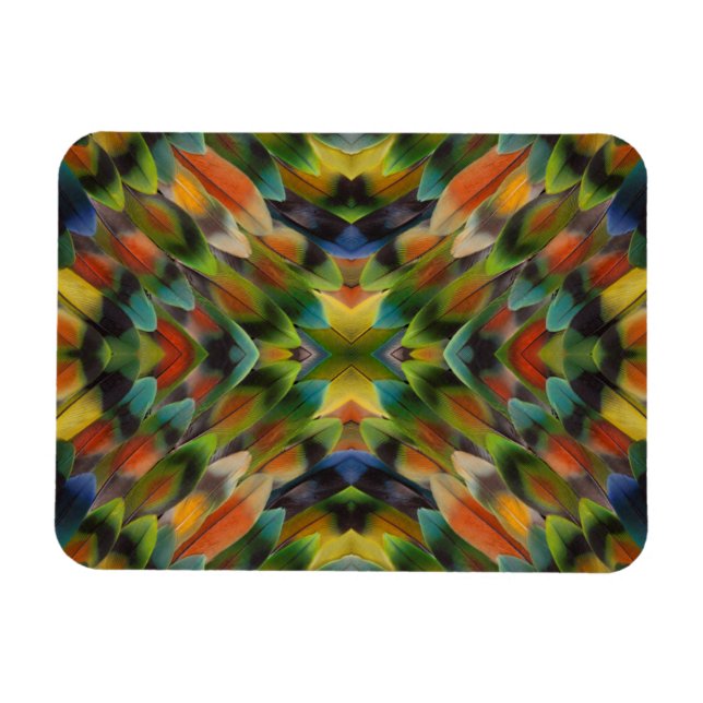 Lovebird fjäther kaleidoscope magnet (Horisontell)