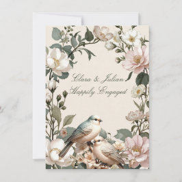 LoveBird Floral Engagement Party Invitation Inbjudningar
