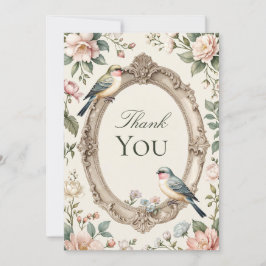 LoveBird Floral Engagement Party Thank You Card Tack Kort