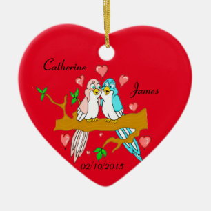 Lovebird Heart Ornament