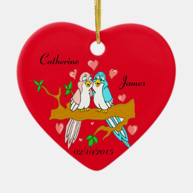 Lovebird Heart Ornament (Framsidan)