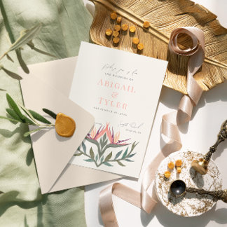 Lovebird i Paradise Bröllop Inbjudningar