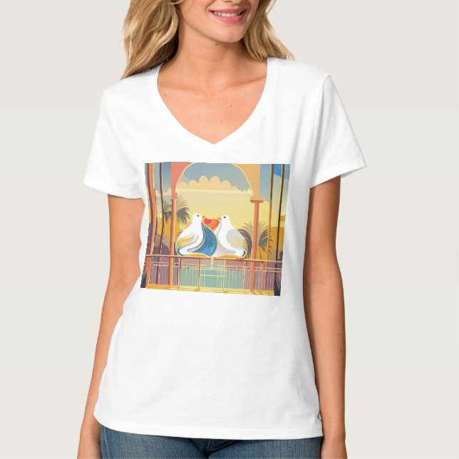 Lovebird i Paradise Shirt T Shirt (Framsida)