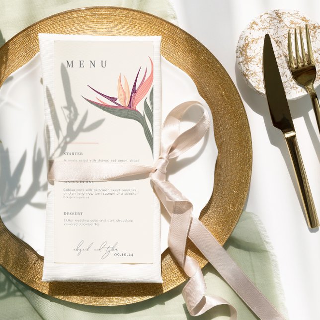 Lovebird in Paradise Flat Menu Meny (Skapare uppladdad)