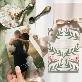 Lovebird in Paradise Photo Tackyou Card Inbjudningar
