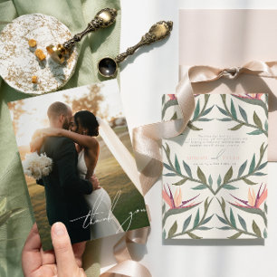Lovebird in Paradise Photo Tackyou Card Inbjudningar
