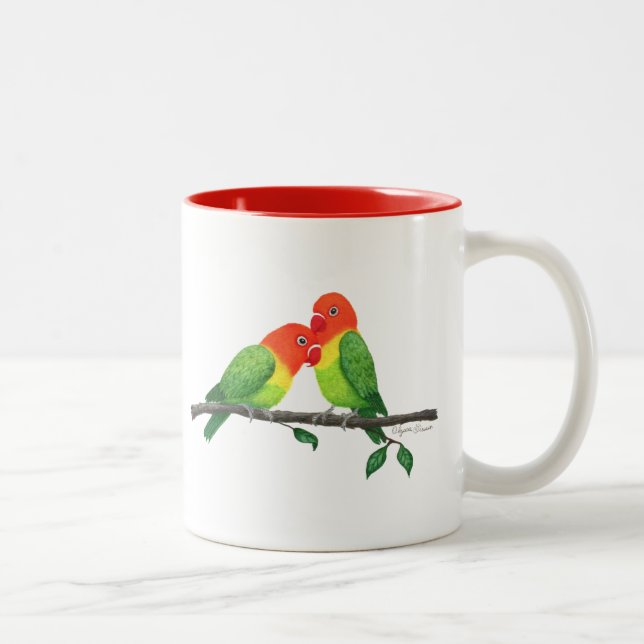 Lovebird Inspirational Mugg, 11 oz Två-Tonad Mugg (Höger)