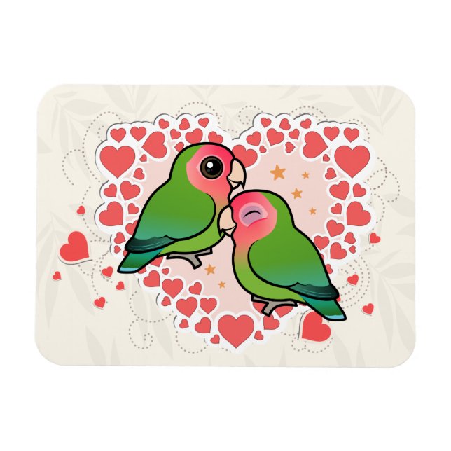 Lovebird Kärlek Heart Magnet (Horisontell)