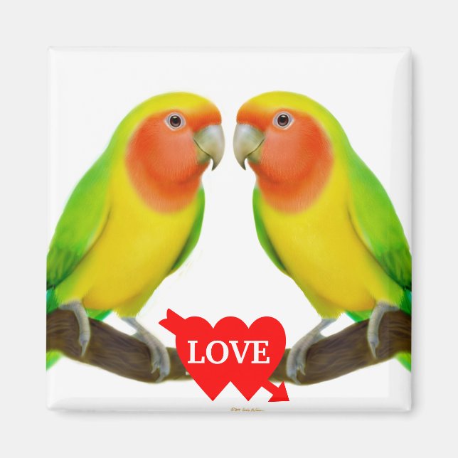 Lovebird Kärlek Magnet (Framsidan)