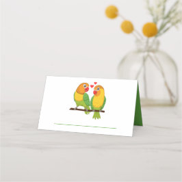 Lovebird Nature Love birds Grönt Bröllop Escort Placeringskort